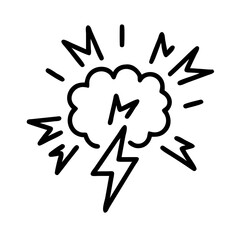 Fototapeta premium Lightning flared explosion bubble icon on transparent background for web and graphic design
