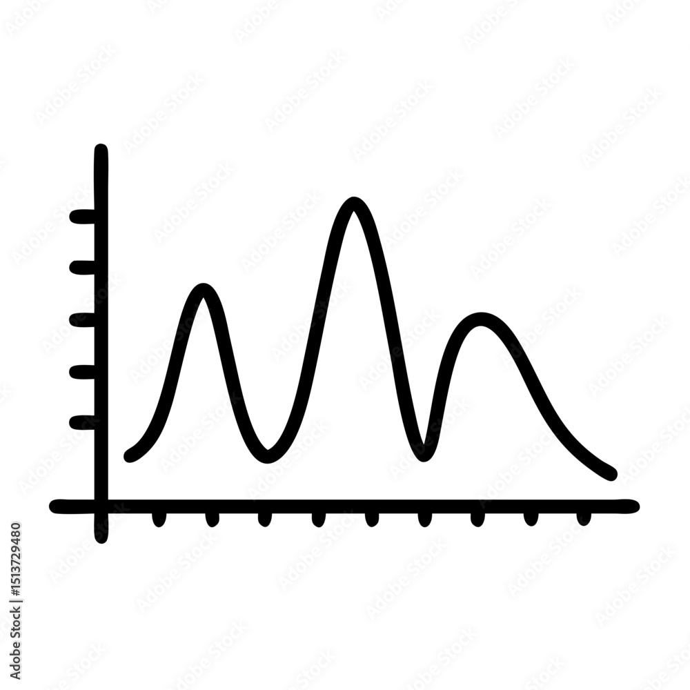 Aufkleber long waveform with steep peaks icon on transparent background for web and graphic design