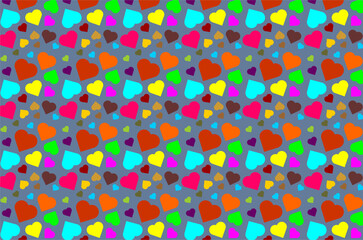 Seamless pattern of heart loves. Valentines love seamless hearts pattern. Barbie fashion seamless pattern. Colorful hearts icon. Illustration of love design. Loving hearts valentine's pattern.