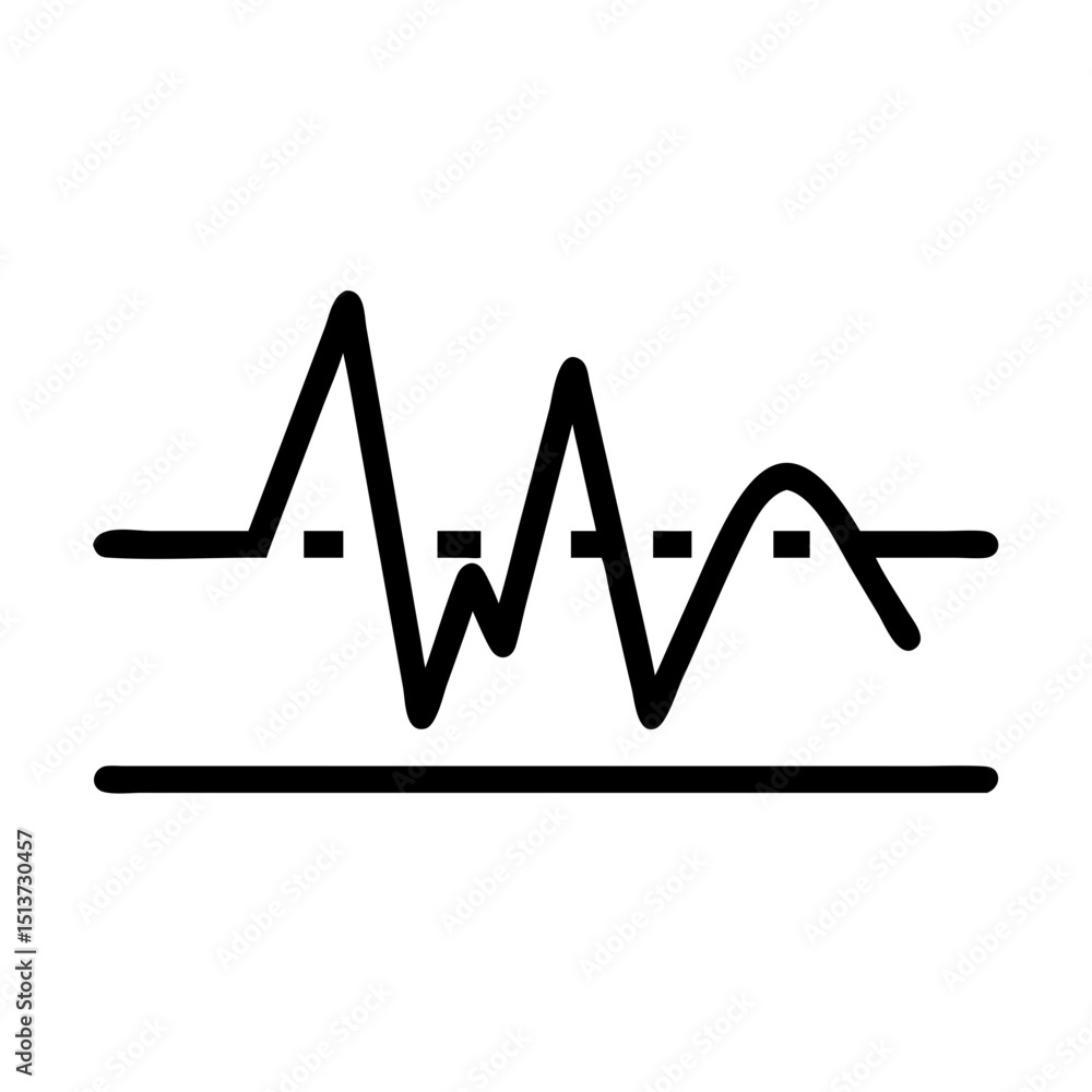 Aufkleber moderate spike pulse line icon on transparent background for web and graphic design