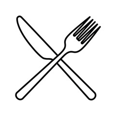 Crossed Fork And Knife Restaurant Menu Icon Vector