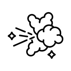 Multi direction cloud puff explosion icon on transparent background for web and graphic design