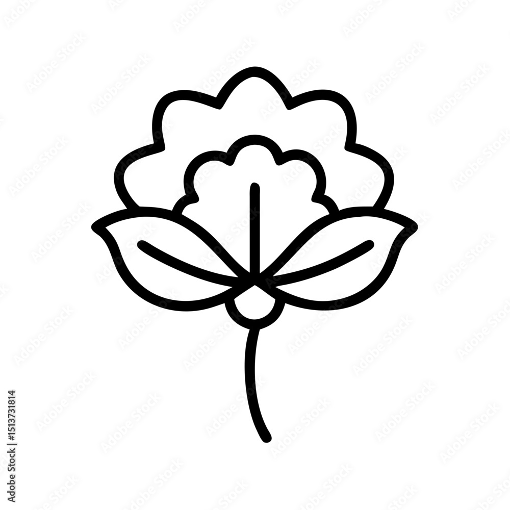 Aufkleber puffy flower with intricate center icon on transparent background for web and graphic design
