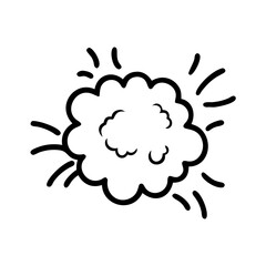 Puffy smoke comic burst icon on transparent background for web and graphic design