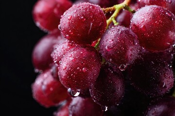 Close-up of fresh, wet grapes.