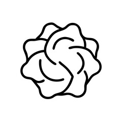 Rough circular flower icon on transparent background for web and graphic design