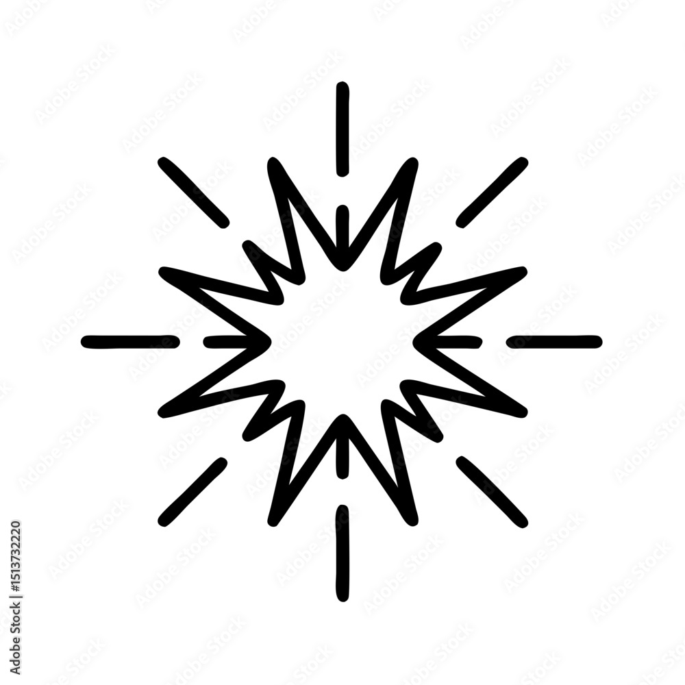 Poster sharp edged radial burst icon on transparent background for web and graphic design