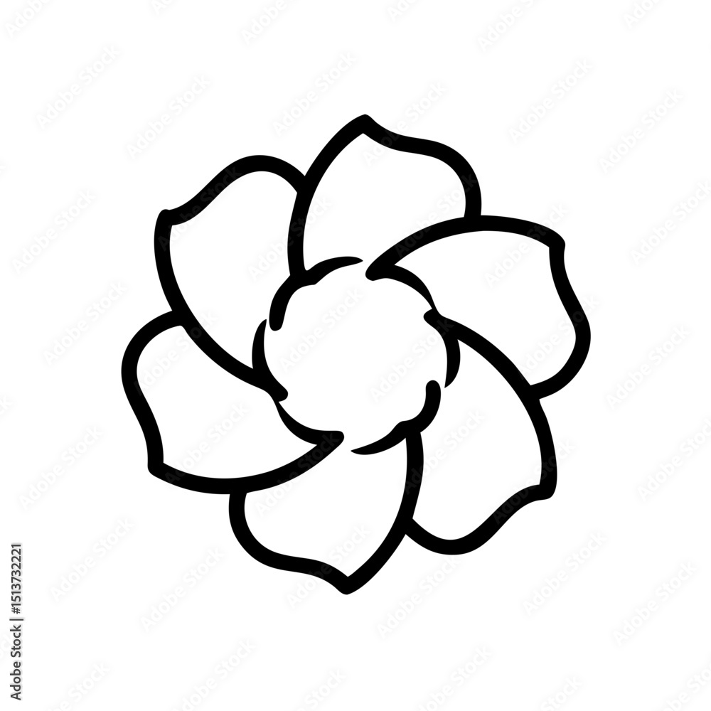 Aufkleber scribbled circular flower icon on transparent background for web and graphic design