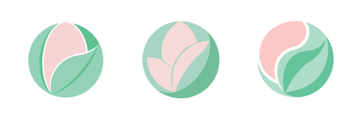 Set of  Floral Emblem Logo Design for Your Brand