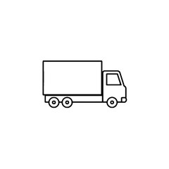 Outline illustration of delivery truck in simple design  