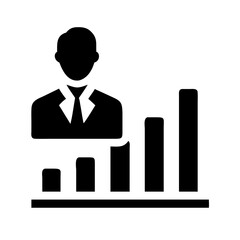 Silhouette business growth on transparent background for web and graphic design