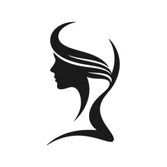 Elegant woman silhouette, female profile vector, beauty salon logo, lady face outline, stylish girl head design