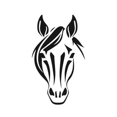 Horse head silhouette, horse head logo, animal emblem, horse symbol, vector illustration	