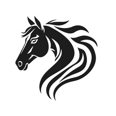 Horse head silhouette, horse head logo, animal emblem, horse symbol, vector illustration	