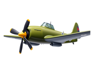 WWII Fighter Plane in Flight