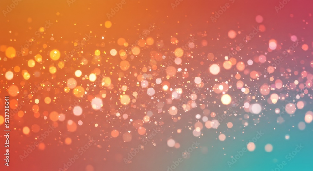 Poster sparkling lights abstract background - abstract background featuring shimmering bokeh lights in oran