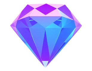 Iridescent Diamond Gem with Transparent Background