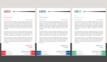 Fototapeta premium Professional and modern corporate letterhead template with a clean layout and sharp lines, ideal for business communication, branding documents, and professional office use