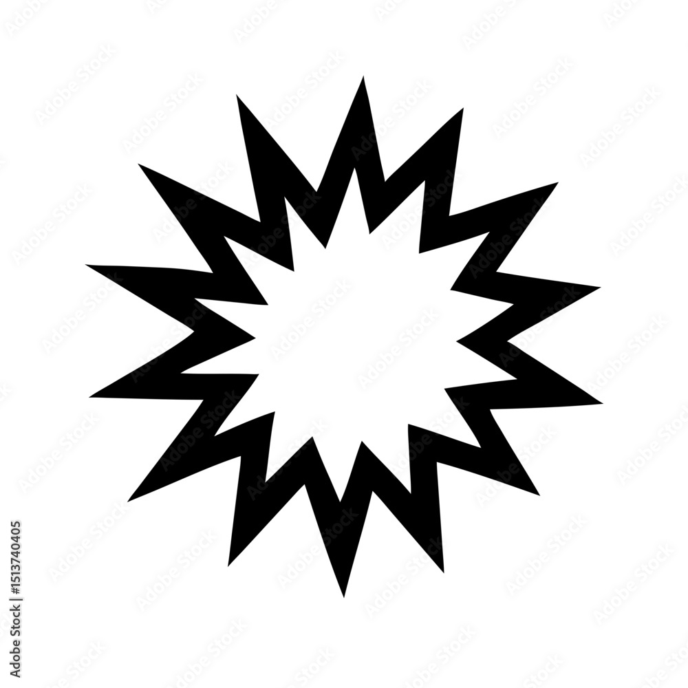 Aufkleber silhouette irregular spiked explosion bubble icon on transparent background for web and graphic desi