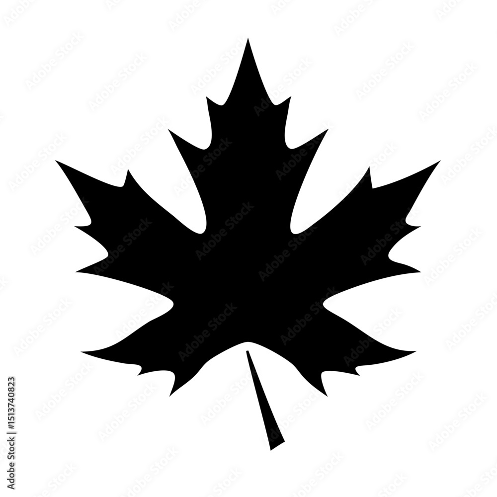 Aufkleber silhouette maple leaf with jagged edges icon on transparent background for web and graphic design