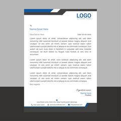 Professional and modern corporate letterhead template with a clean layout and sharp lines, ideal for business communication, branding documents, and professional office use