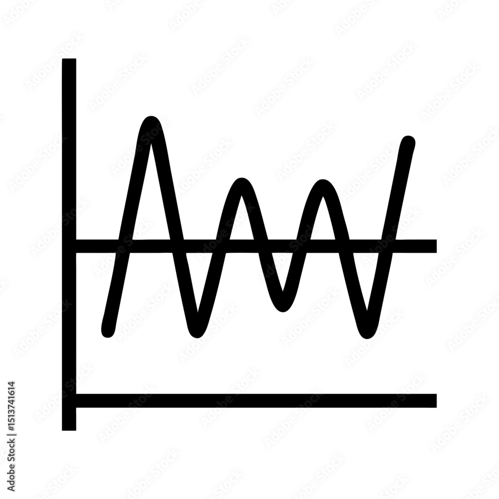 Poster silhouette mixed waveform with varying amplitudes icon on transparent background for web and graphic