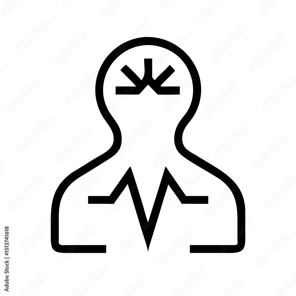 Poster silhouette moderate spike pulse line icon on transparent background for web and graphic design