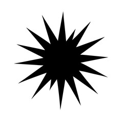 Silhouette multi point dramatic burst icon on transparent background for web and graphic design