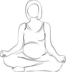 One continuous line drawing on white isolated background. Minimalism linear illustration. mother, female, pregnant, woman, lifestyle, resting, adult, indoor, relaxation