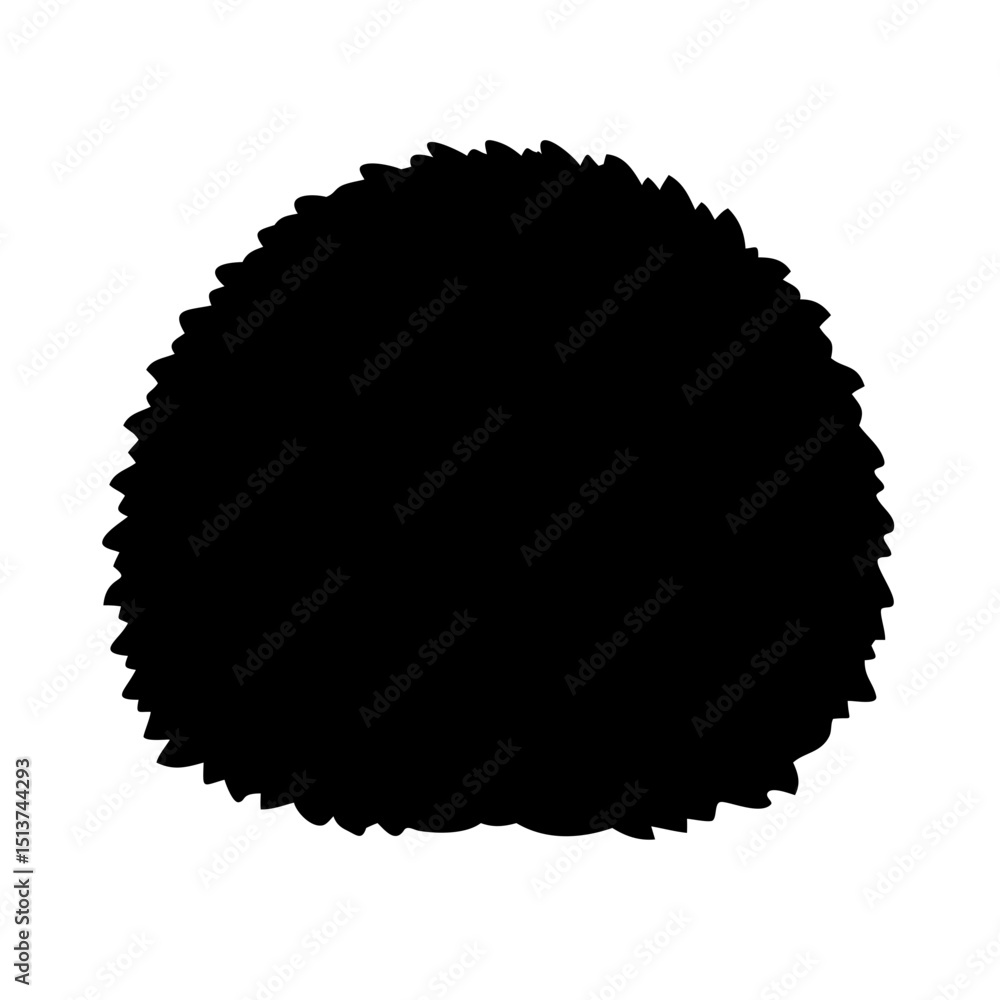 Poster silhouette rounded bush with texture icon on transparent background for web and graphic design