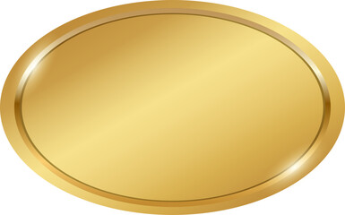 glossy gold copper oval frame