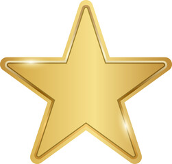 gold star seal sign on transparent background