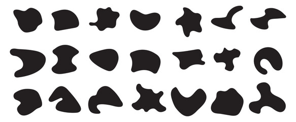 Solid Black Abstract Blob Shape Vector Collection