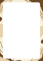 Obraz premium Modern Beige Abstract Frame: A contemporary design showcases a beige and brown frame with fluid, organic shapes, creating an elegant border perfect for adding a touch of sophistication to any visual.