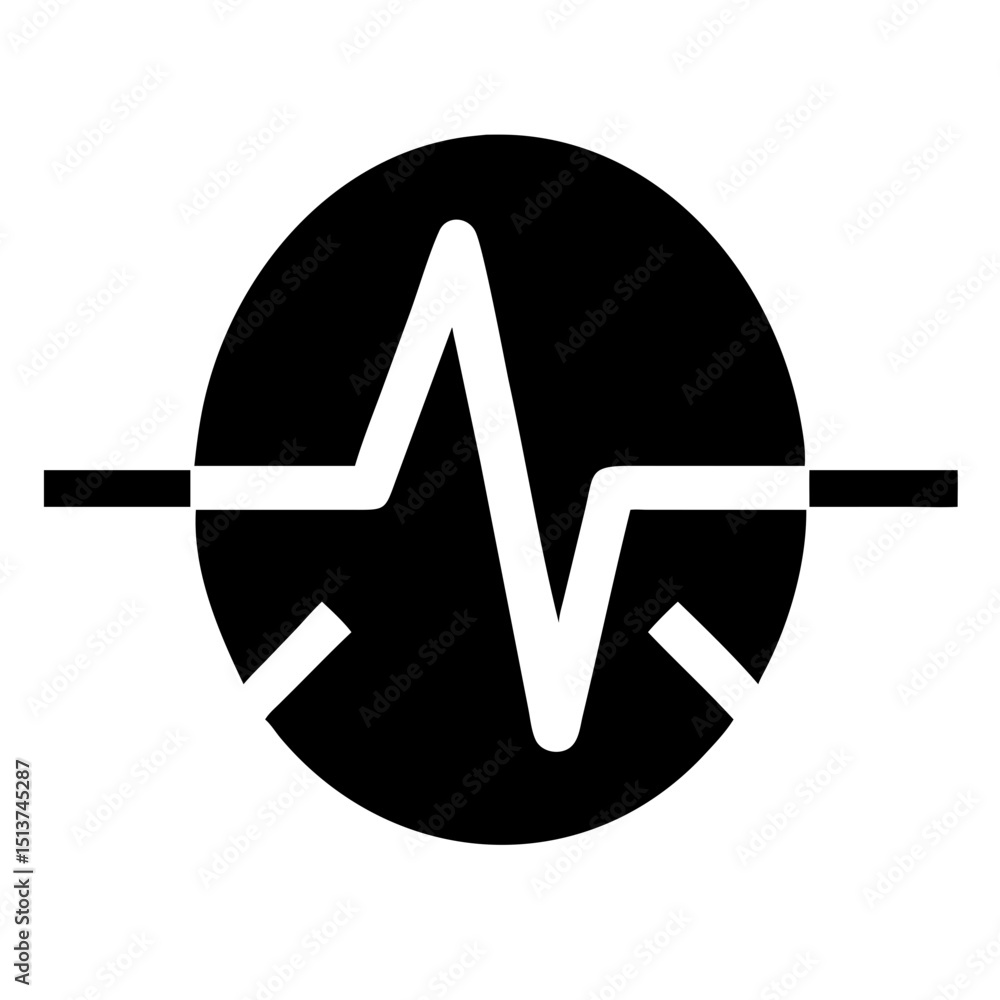 Aufkleber silhouette steady state low pulse wave icon on transparent background for web and graphic design