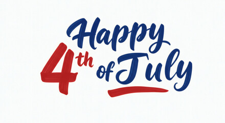 Patriotic brush lettering for independence day, festive celebration message