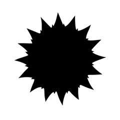 Silhouette spiky flower with irregular edges icon on transparent background for web and graphic design