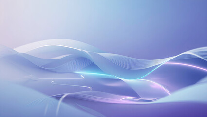 Obraz premium Soft tech theme with digital circuits and glowing lines, minimal blue and silver tones for modern screens