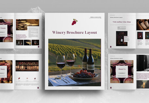 Vineyard Purple Winery Brochure Layout