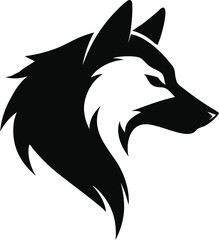 Wolf head profile illustration isolated on white background