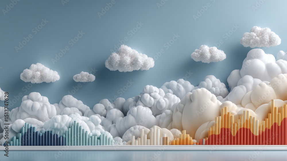 Poster saas business graph and data of subscription-based business growth, scalability, businessman touch a