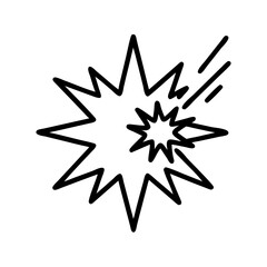 Spiky comic flare burst icon on transparent background for web and graphic design