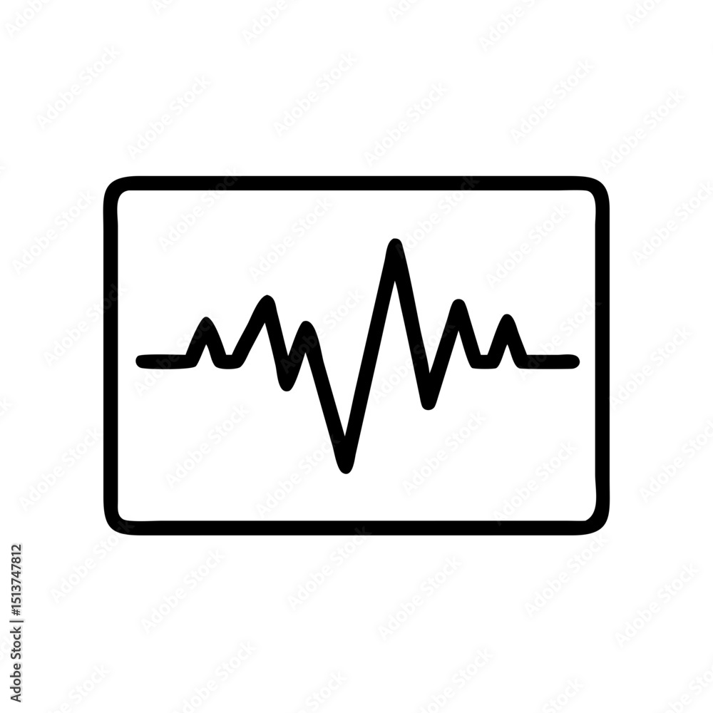 Poster steady state low pulse wave icon on transparent background for web and graphic design