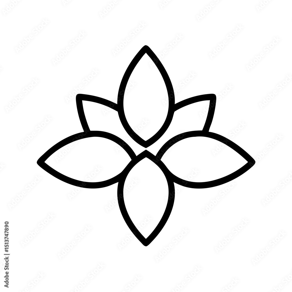 Aufkleber symmetrical soft edged flower icon on transparent background for web and graphic design
