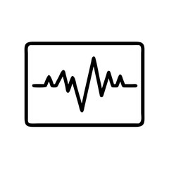 Steady state low pulse wave icon on transparent background for web and graphic design