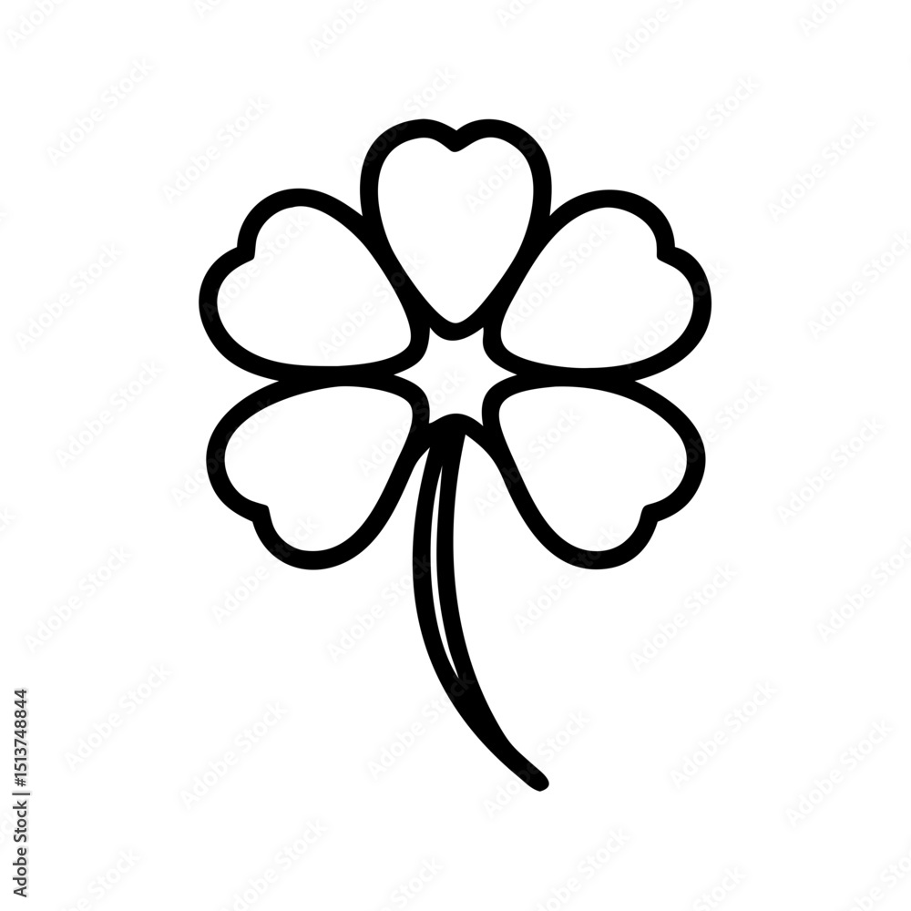 Poster three leaf clover solid silhouette icon on transparent background for web and graphic design