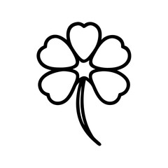 Three leaf clover solid silhouette icon on transparent background for web and graphic design