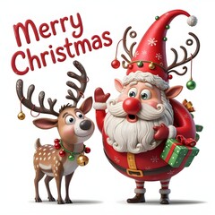santa claus and reindeer