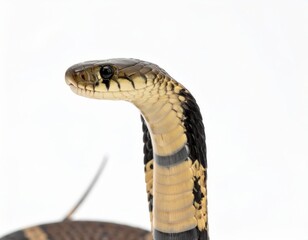 Fototapeta premium King cobra over white background, no shadows
