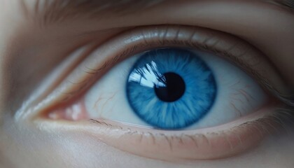 Fototapeta premium A human blue eye realistic beautiful. Eye. Generative Ai